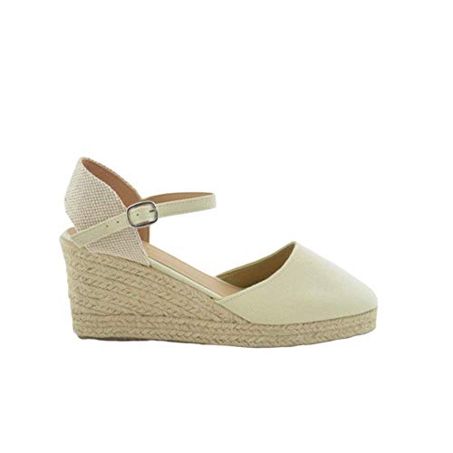 Spaltkeil 7 Saiten Leinen Beige, Beige - Beige - Größe: 38 EU