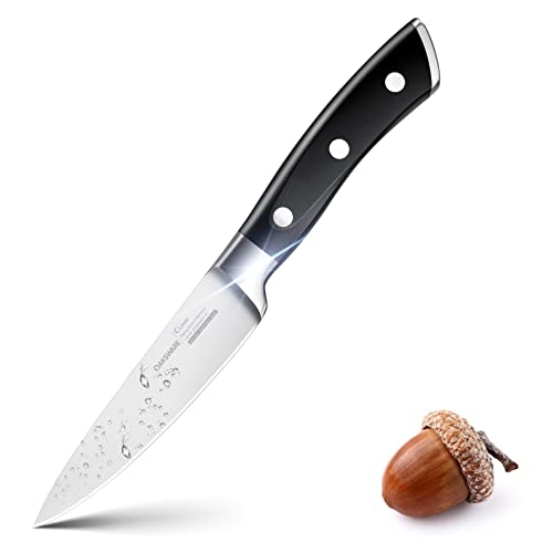 Produktfoto von OAKSWARE Gemüsemesser 10,5cm, aus deutschem Edelstahl, Messer Classic Schälmesser Scharfe Klinge und Full-Tang Griff,&hellip;
