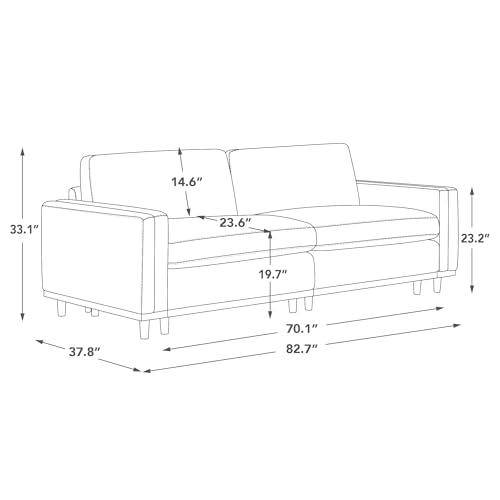 Image of CHITA 83 inch Super Large Sectional Modular Sofa, Down Filled, Loveseat, Grey