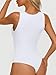 REORIA Body Suits Tank Top for Women Scoop Neck Sleeveless Ribbed Sexy Slimming Bodysuit Tops 2026 Summer Going Out Outfits White (Modal) X-Large