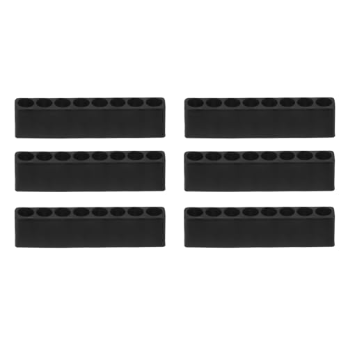 6 peças organizador de chave de fenda 65 x 9,5 x 16 mm 8 furos hexagonais estojo de armazenamento de plástico para qualquer broca de metal de 0,6 cm
