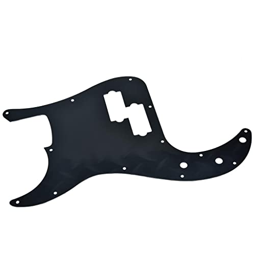 Dopro 13 Hole Modern-Style Metal Diamond Plate Precision Bass Pickguard Aluminium Anodized P Bass Pick Guard For American Fd Precision Bass Black #TOP3