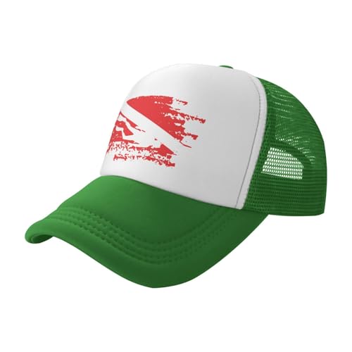 Scuba Diving Flag Trucker Hat Snapback Mesh Baseball Cap Unisex