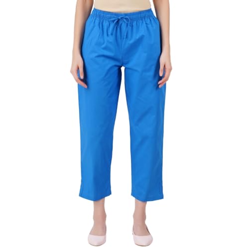 Image of Happy Bunny Parallel Pants - Modern Cotton Trousers - Smart Ankle Length - Work | Office | Home | Regular Fit Wear
