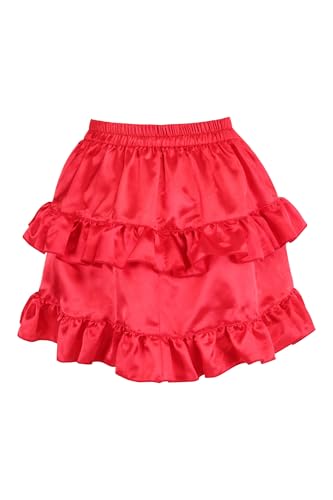 Daisy corsets Women's Red Satin Ruched Bustle Mini Skirt3