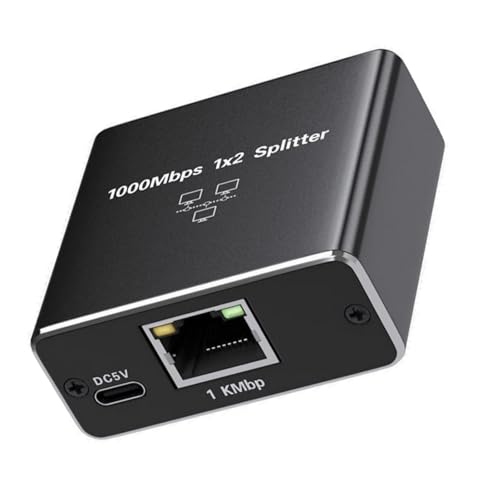 Adaptador divisor de red RJ45 Gigabit compacto con cable de alimentación USB para una fácil configuración y conexión fiable, divisor Gigabit Ethernet