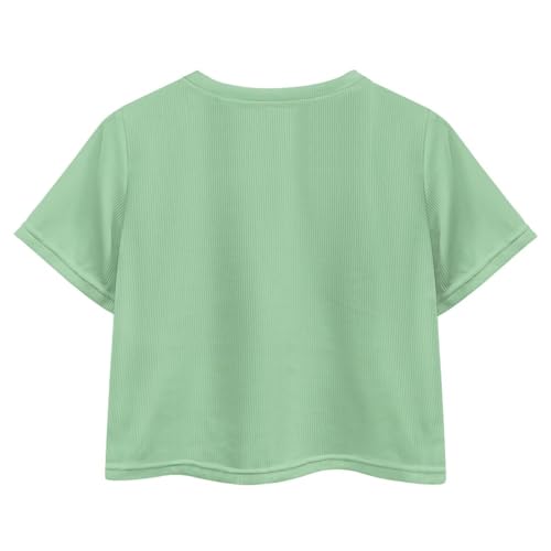Image of Cute Crop Tops for Girls Short Sleeve Summer T Shirts Fashion Graphic Tees Crew Neck Pullover Tee 5-14 Years