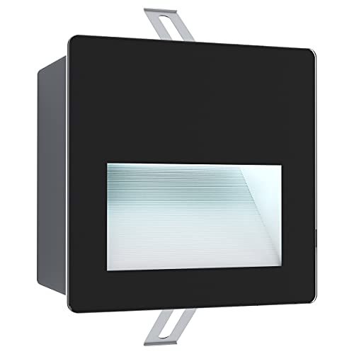 Eglo Recessed Outdoor spot Light Aracena, LED Garden Spotlight Made of Glass, Plastic and Aluminium, Black Outside lamp