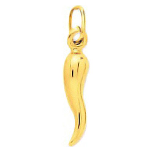 So Chic Bijoux Colgante de cornucopia, pimiento de la buena suerte italiano, 13 mm, oro amarillo 750/000 (18 quilates)
