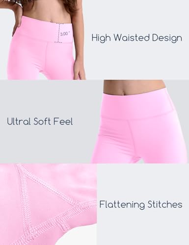 SKIDREAM Meninas Pacote Com 3 Leggings Atléticas Pretas, Calças De Ioga Estampadas Na Altura Do Torn