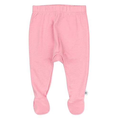 Image of HonestBaby Baby 3-Pack Footed Pants Roomy Fit Pull on Bottoms 100% Organic Cotton for Infant Baby Boys, Girls, Unisex