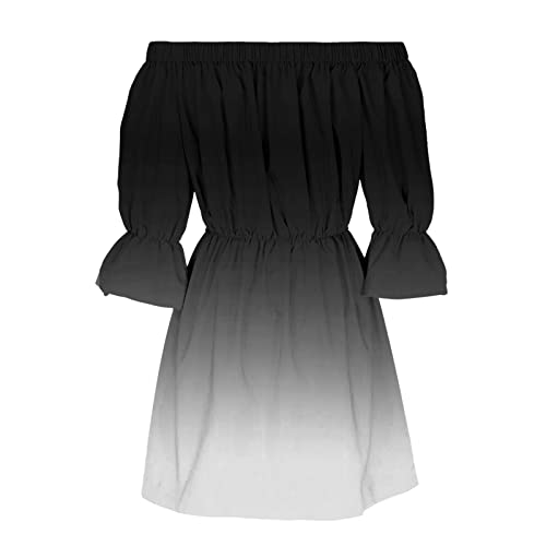 Robe d'été bohéme col bardot fleurie imprimée chic - 5