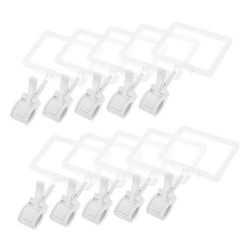 HONMEET Sign Holder Clamp White 15 Pack Retail Store Tags for Clothing Tags and Office Display