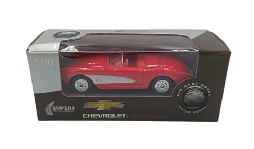 Auto miniatura Chevrolet Corvette 1957 rojo 1:64 miniatura 3