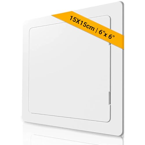 Proxinova Paintable Access Panel 150x150 mm High-Grade ABS Plastic Panels for Inspection Hatch Fuse Box Cover Cabinet Wall and Ceiling Conceals Wires Meters Pipes Fits Flush to Surfaces