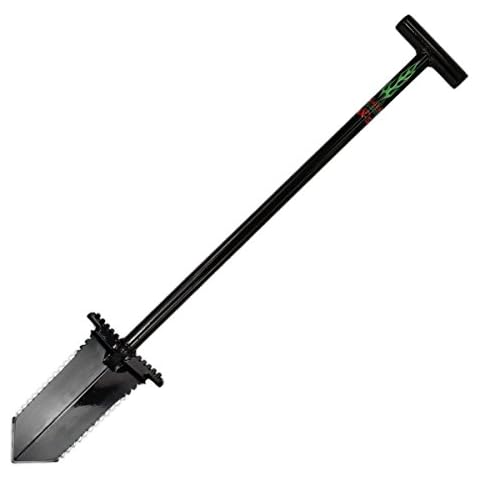 Pro Detector Anaconda NX-6 Tempered Steel 36" Shovel w/Double Serrated Blade & Foot Pegs Cover