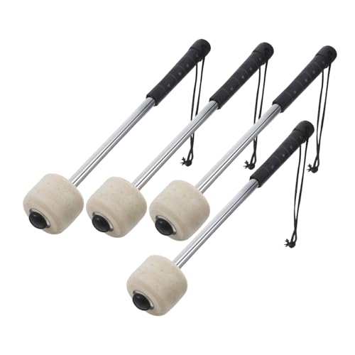 SUPVOX 4 piezas de baquetas ergonómicas de acero con mazas para control preciso del sonido, duraderas y cómodas para bombos de marcha y uso en presentaciones miniatura 1
