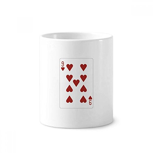 Jeu de cartes Coeur 9 tasse blanche en céramique hauteur 9.6cm volume 350ml