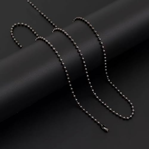 Image of IFNOW Ceiling Fan Pull Chain Metal Fan pull chain extension, ceiling fan chain connector,Diameter 3.2mm 6.5 Feet Long with 6 PCS Connector (Pure Black)