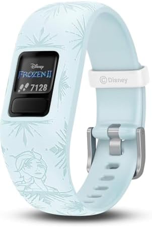 Garmin vívofit Jr 2, Kids Fitness/Activity Tracker, 1-Year Battery Life, Adjustable Band, Disney Frozen 2, Elsa, Light Blue (Renewed)