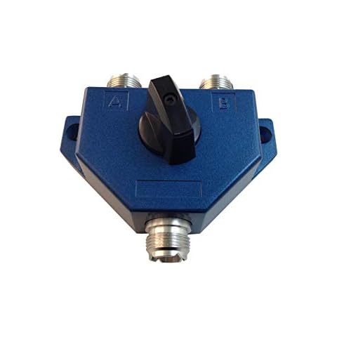 Anteenna TW-102BLUE 2 Position Coaxial Switch for 144/440MHz HAM CB or HF/VHF/UHF Radio UHF Female (SO-239) Connector Plated NI Cover