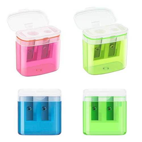 JEFURE Anspitzer Set mit Behälter - 4 Stück in 4 Farben, für dicke und...