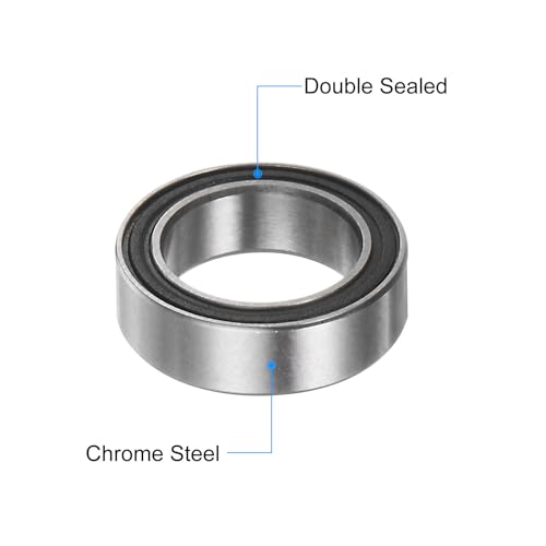 uxcell 15pcs MR128-2RS Deep Groove Ball Bearings 8x12x3.5mm Chrome Steel Miniature Bearing Double Sealed Precision Bearings, P6 (ABEC 3)