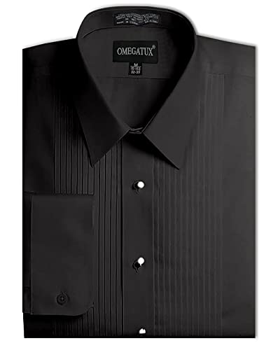 Mens Formal Laydown Spread Collar Tuxedo Shirt, 1/4