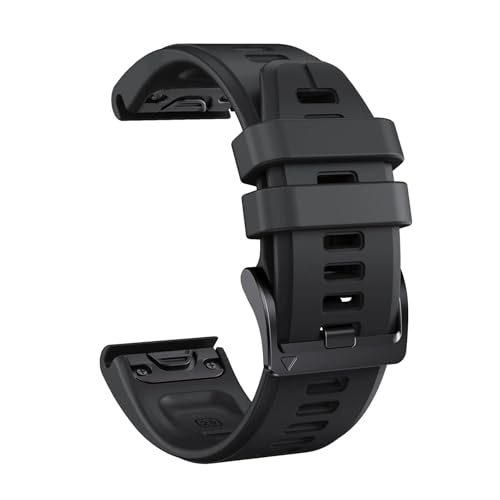 [�����ȓX] QuickFit 22/26mm �V���R���E�H�b�`�X�g���b�v Garmin Fenix 8 Pro 8 7X/D2 Mach 2 1Pro/Instinct 3 2X/Tactix 8 7 �����p�E�H�b�`�o���h(Black,26mm)