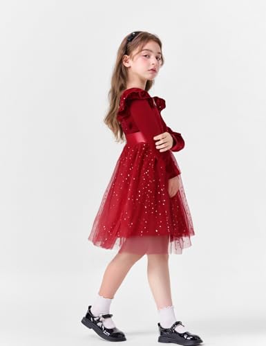 Toddler Baby Girl Christmas Dress Bowknot Velvet Tutu Dresses for 2-8 Years3