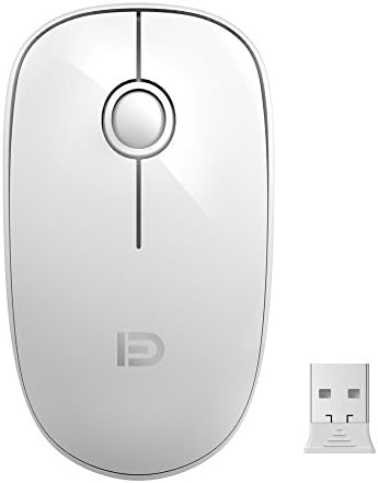 FD Wireless Mouse, V8 2.4G Ultrathin Silent Wireless Mouse with User Manual&Nano Receiver 1500 DPI Precise Control for Notebook Computer PC Laptop MacBook and Chromebook (White)