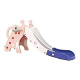 Die Kinderrutsche ist beim Spielen nicht leicht zu rutschen. Die Leiter ist mit ergonomischen Handläufen und rutschfesten Stufen ausgestattet, und die rutschfeste Basis passt auf verschiedene Böden, was sehr stabil ist.