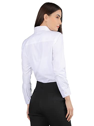 Image of CHKOKKO Women Solid Polycotton Regular Formal Shirt