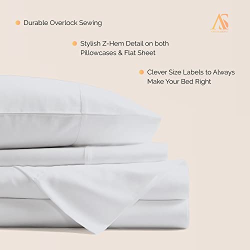 Ashton Sheets 100% Egyptian Cotton Bed Sheets - 800 Thread Count 4-Piece Silver California King Sheet For Cal King Size Bed, Sateen Weave, Luxury Hotel Sheets, Fits Mattress Upto 18" Deep Pocket #TOP6