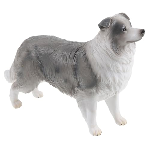 ORFOFE Figura Cane Border Collie in Plastica Realistica Decorazione da Scrivania e Giocattolo Educativo per Ornamento Animale Miniatura per Casa e Giardino