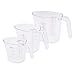 Plastikowy dzbanek pomiarowy do układania w stos, przezroczysty, odporny na wysokie temperatury, zestaw kubków do piekarnika, 3 szt