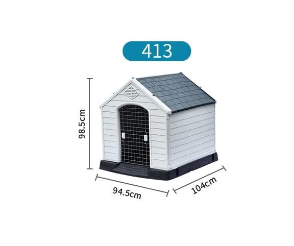 Plastic Pet Kennel House Weatherproof For Indoor And Outdoor Pet Shelter (413)