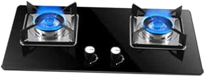 5.0KW Double Burner Gas Stove with Enamel Rack, Copper Cover, Flameout Protection - Countertop & Built-in Natural Gas Cooktop for Efficient Cooking