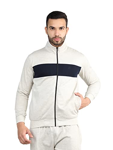 Image of CHKOKKO Fleece Men Winter Sports Running Zipper Collared Neck Stylish Jacket