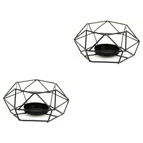 Cabilock 2pcs Iron Table Candlestick Centerpiece Home Decor Candelabra for Indoor Outdoor