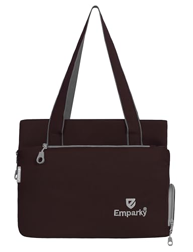 Image of Women Bag, Black with Turquoise Accents, Tote Bag with Multiple Zipper Pockets