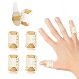 EDNYZAKRN 5 Pezzi Stecca Dito Mano, Stecche per Dita a Scatto - Dita Rotte - Artrite, Supporto di Protezione per Pollice - Indice - Medio - Anulare - Mignolo (Beige)