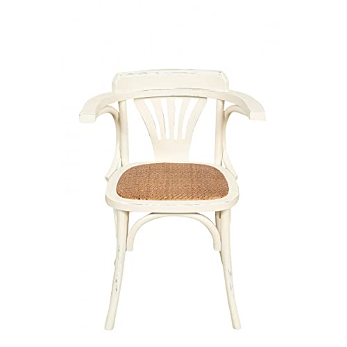 Biscottini Esszimmerstühle Holz landhausstil möbel 77x42x45 cm - Küchenstühle Holz - Rattanstühle esszimmermöbel Vintage - Bistrot Rattan Stuhl - Retro küchenmöbel - Esstisch stühle
