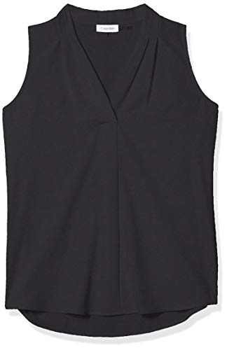 Calvin Klein Women's Sleeveless Blouse with Inverted Pleat (Standard and Plus) - Image 6