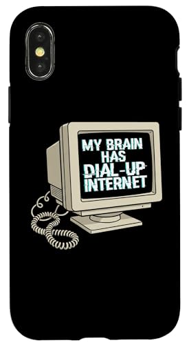 My Brain Has Dial Up Internet Nostalgic Tech ���[���A �I�^�N �X�}�z�P�[�X iPhone X/XS �p