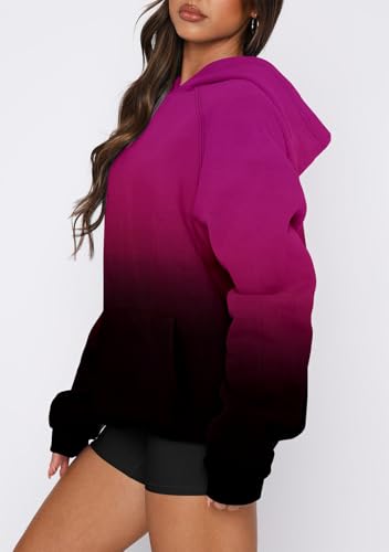 onlypuff Women Pullover Sweatshirt Long Sleeve Hoodies Kangaroo Pocket Fleece Basic Sweater