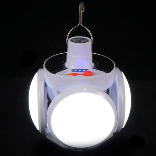 TOGEVAL Lámpara Solar LED Plegable Recargable para Camping al Aire Libre, Luz Colgante Resistente al Agua para Tienda de Campaña, Mercado Nocturno y Actividades Exteriores