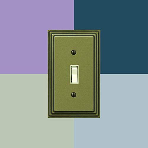 Amerelle Steps Single Duplex Cast Metal Wallplate In Rustic Brass Cast #TOP4