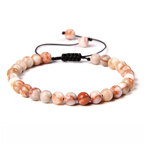 Bracelet en pierre naturelle rouge 6mm Maison d'opale