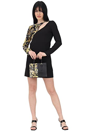 VERSACE JEANS COUTURE Schwarzes Trapezkleid für Damen, mit langen Ärmeln...